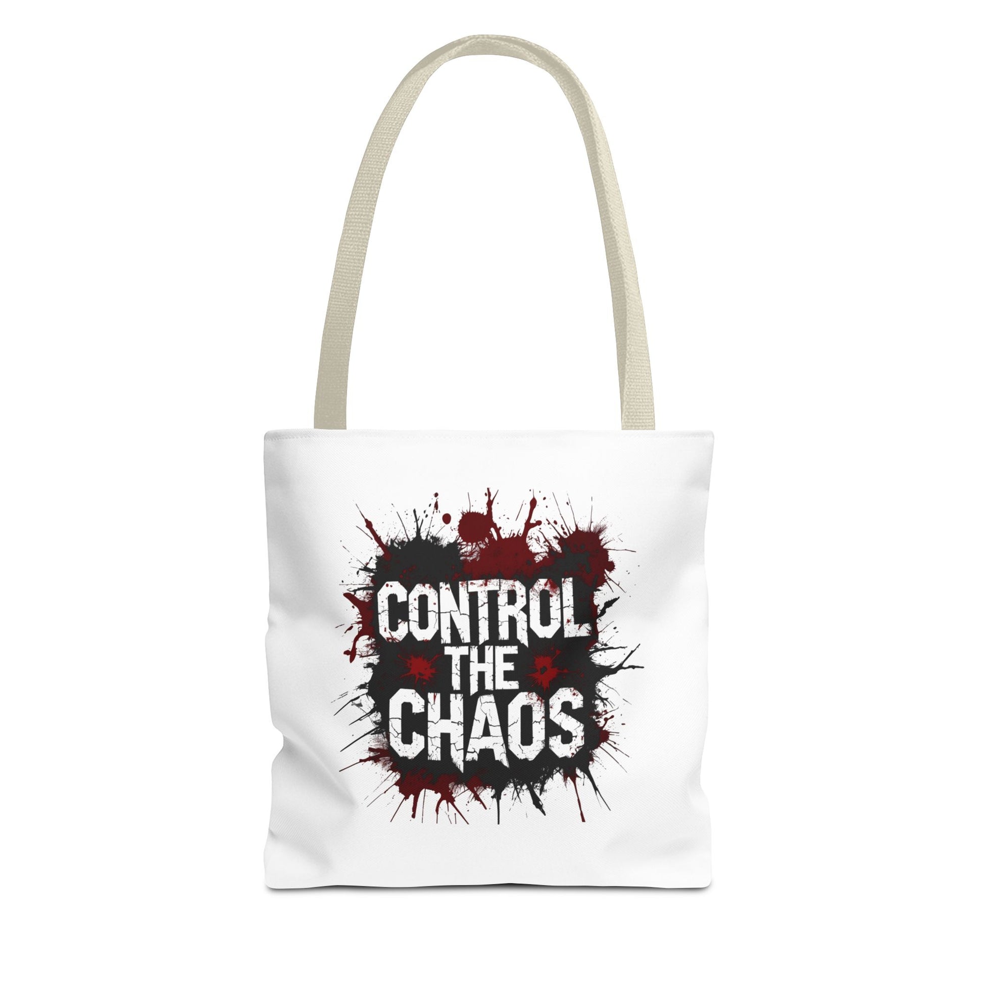 Control The Chaos Tote Bag – Dark Streetwear | Bold Blood Splatter Design"