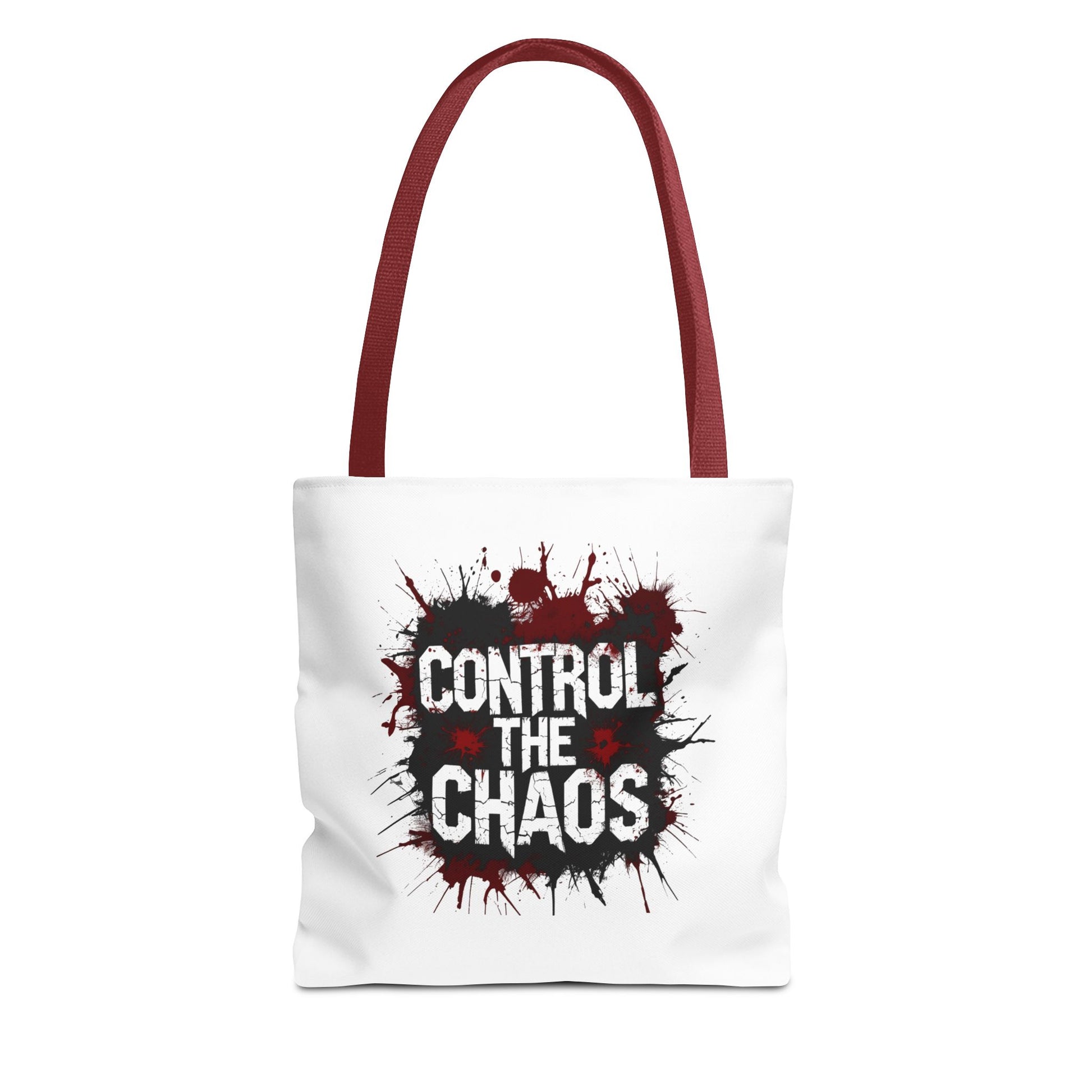 Control The Chaos Tote Bag – Dark Streetwear | Bold Blood Splatter Design"