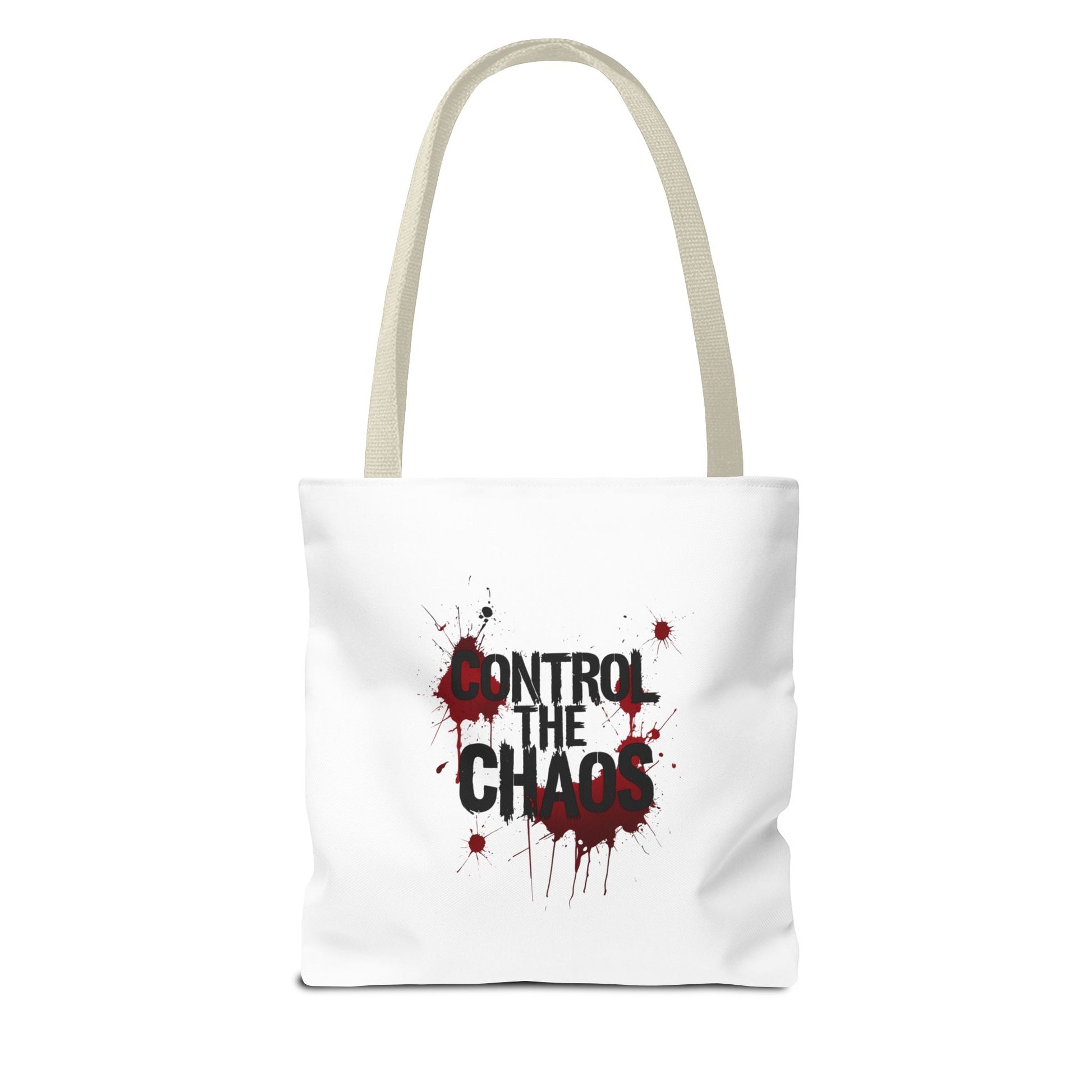 Control The Chaos Tote Bag – Dark Streetwear | Bold Blood Splatter Design"
