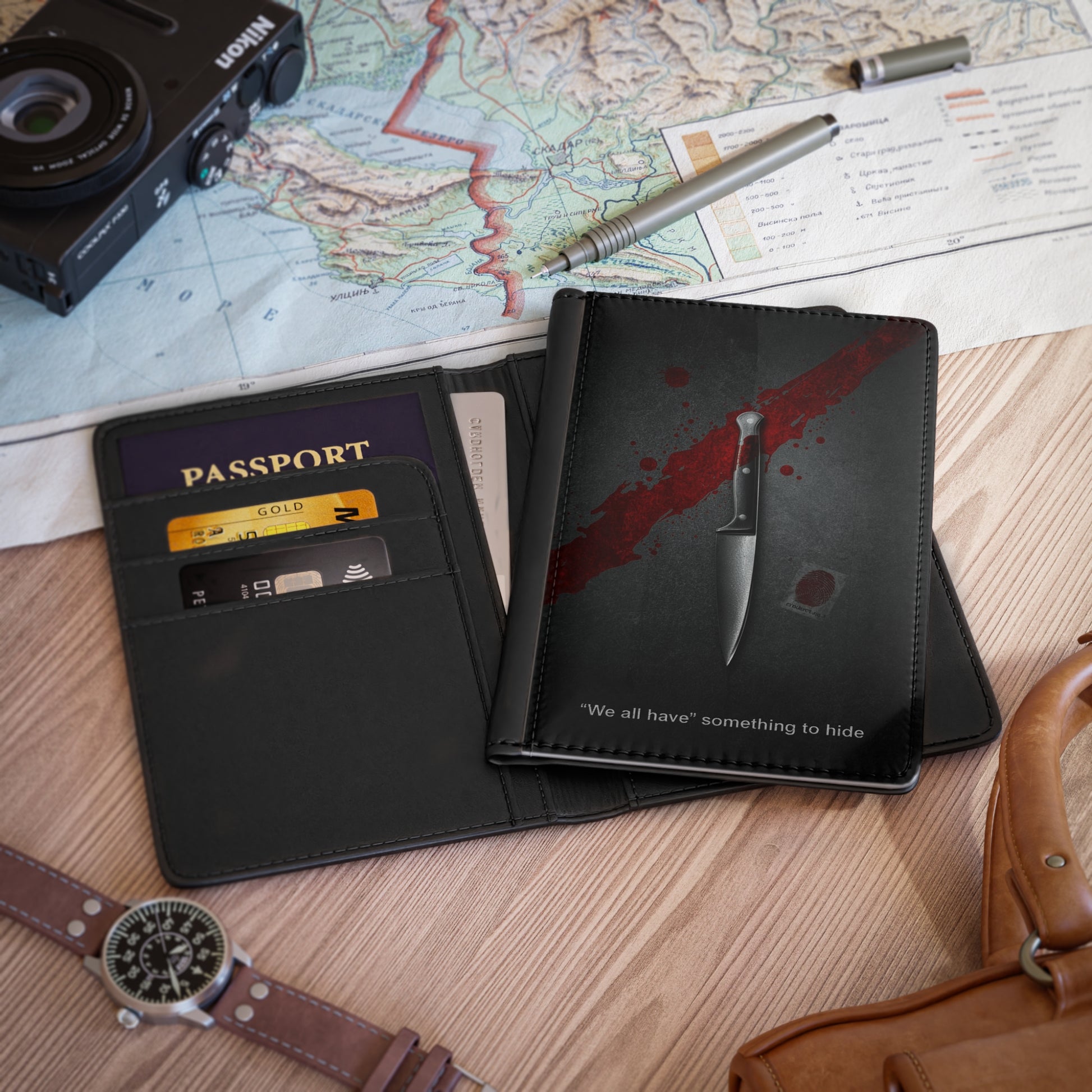"Crimson Code – Crime Thriller Dexter-Inspired Passport Cover