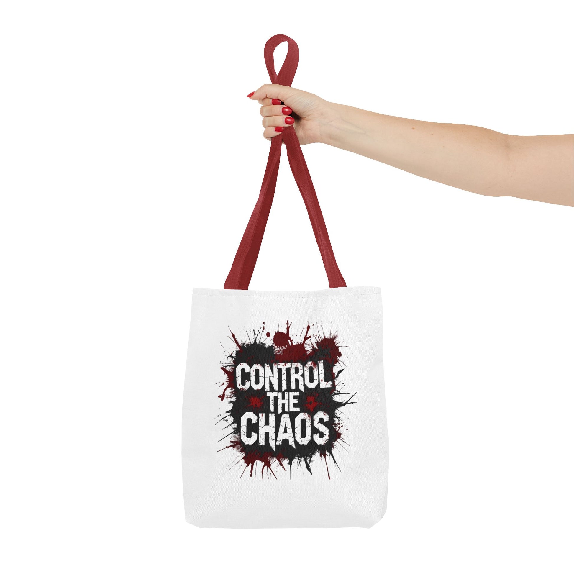 Control The Chaos Tote Bag – Dark Streetwear | Bold Blood Splatter Design"