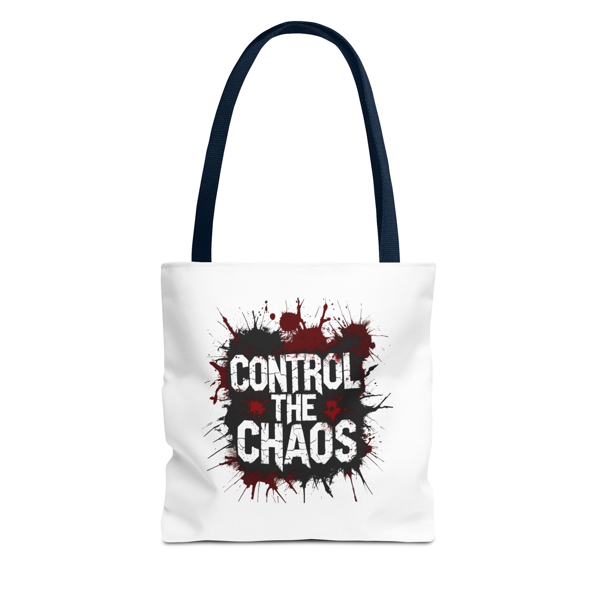 Control The Chaos Tote Bag – Dark Streetwear | Bold Blood Splatter Design"
