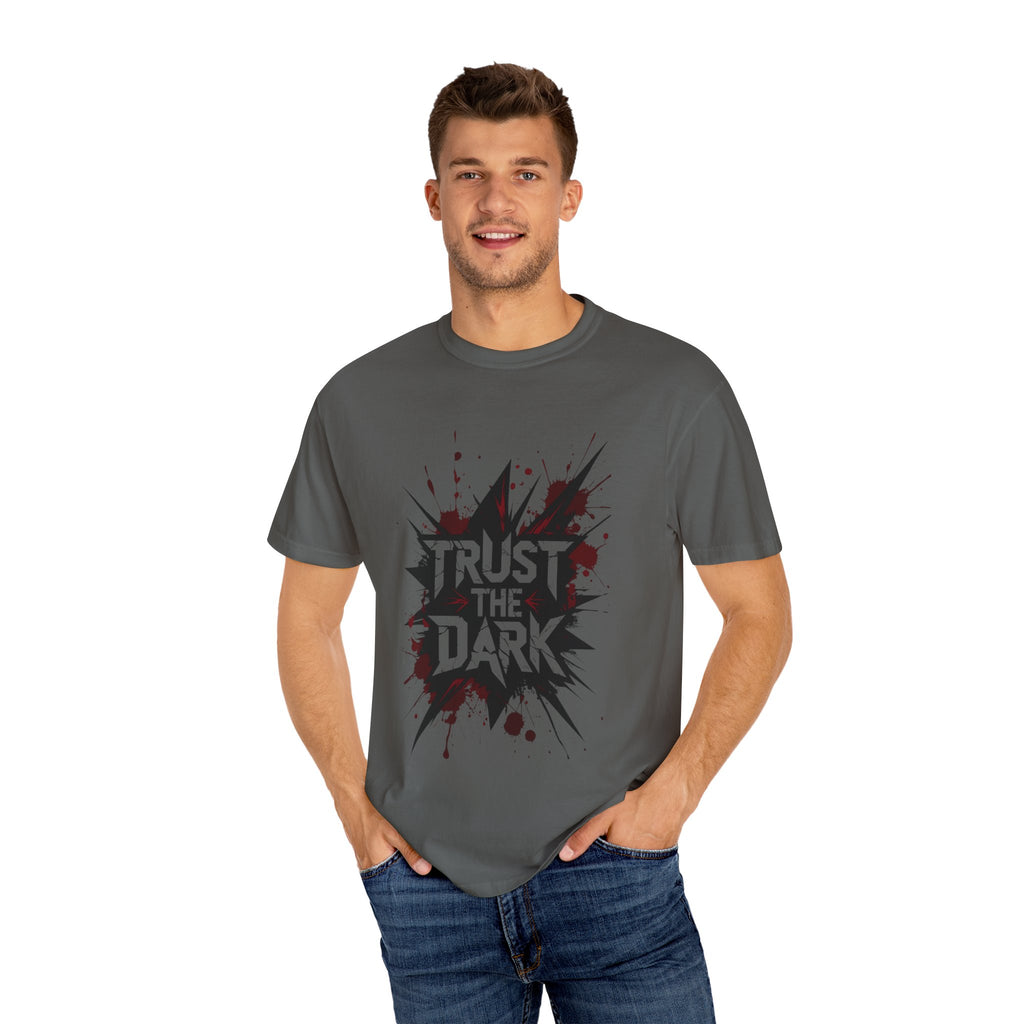 "Trust The Dark Graphic T-Shirt – Blood Splatter, Streetwear, Thriller Inspired