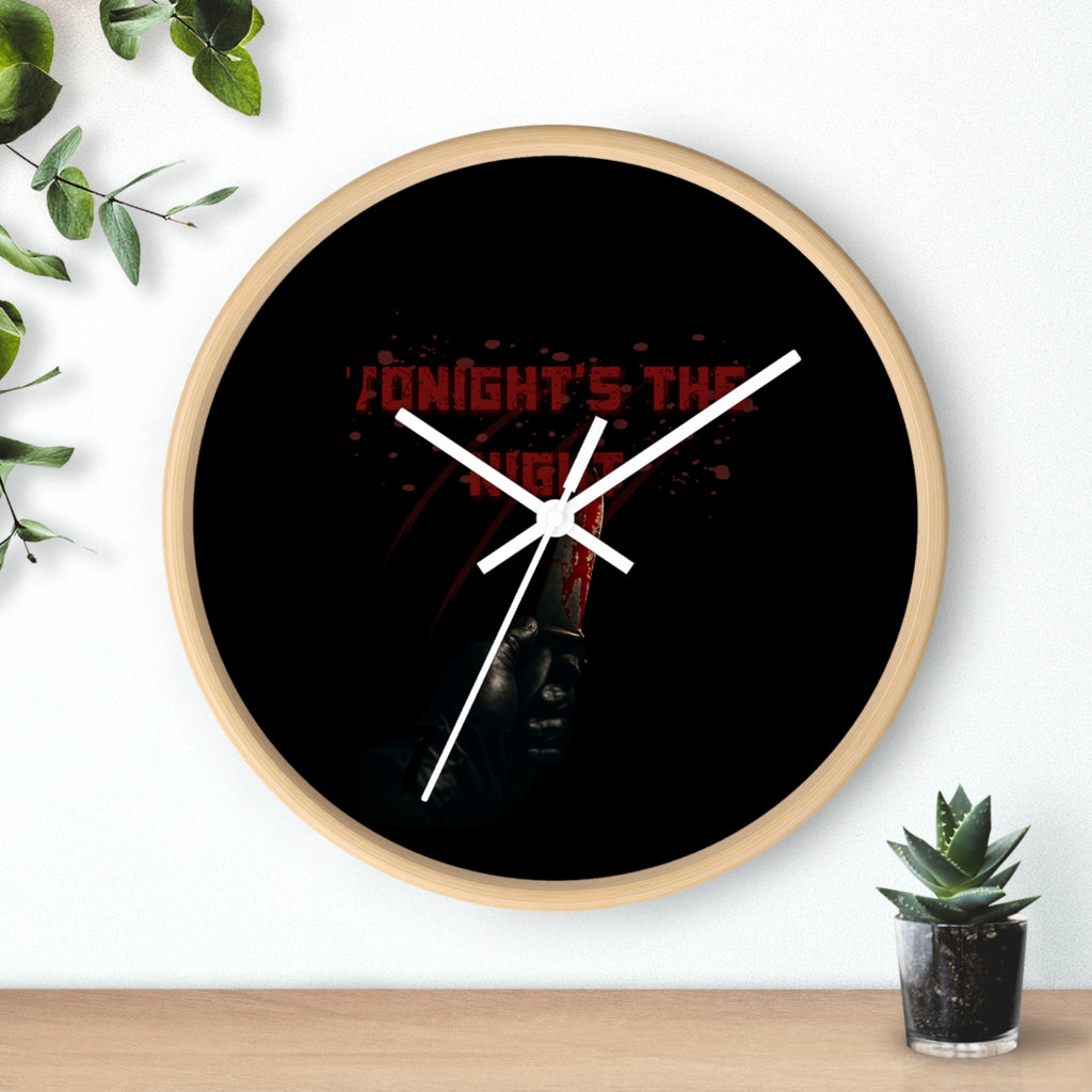 Tonight's The Night | Dark Aesthetic Blood Splatter Wall Clock