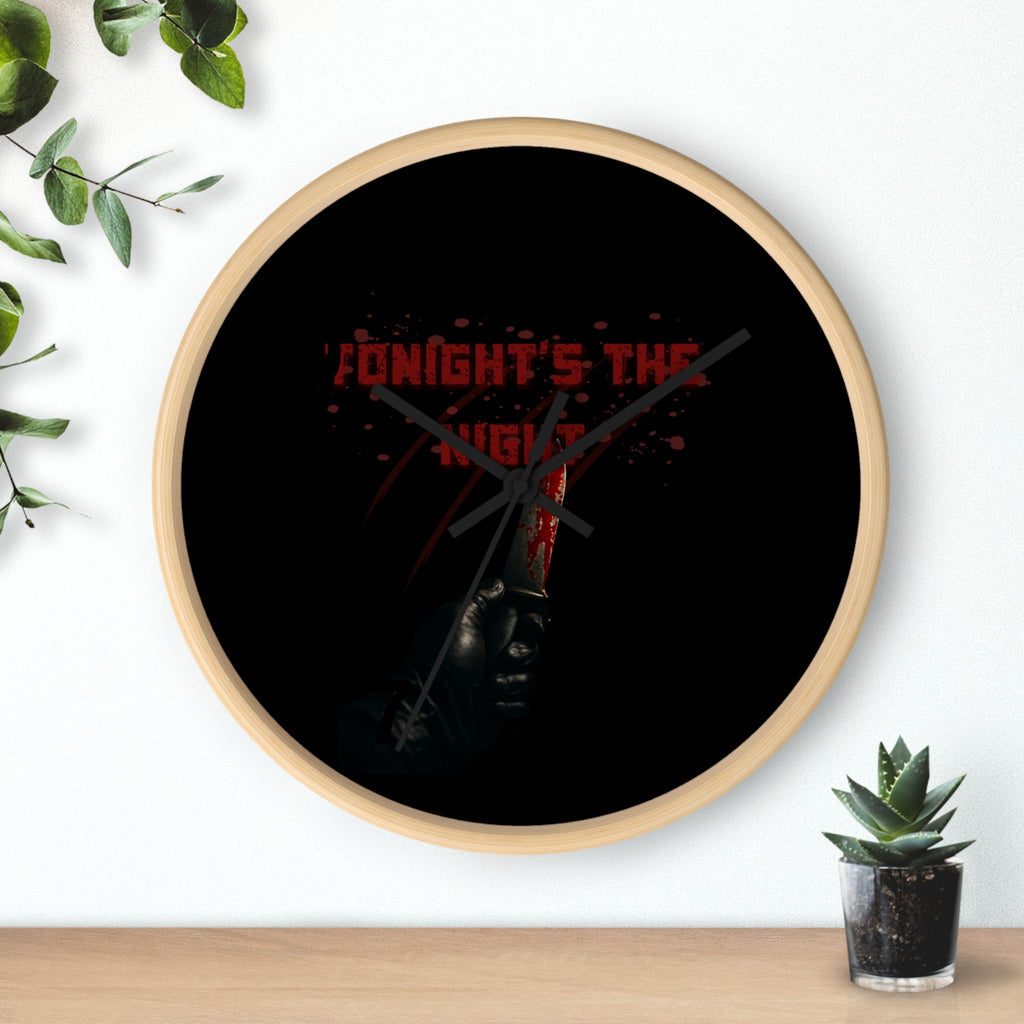 Tonight's The Night | Dark Aesthetic Blood Splatter Wall Clock