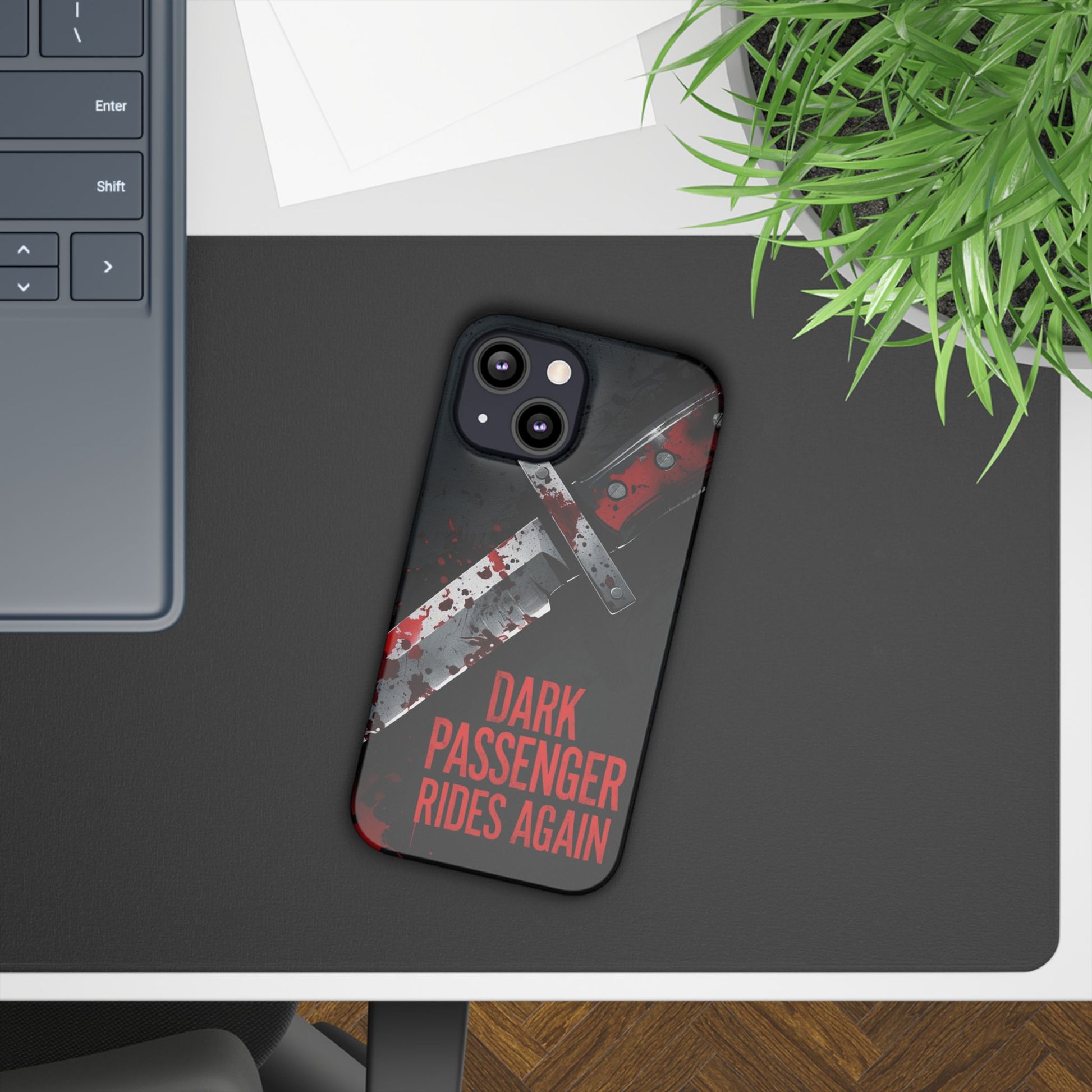 Dark Passenger Rides Again | Killer Instinct Blood Splatter Phone Case