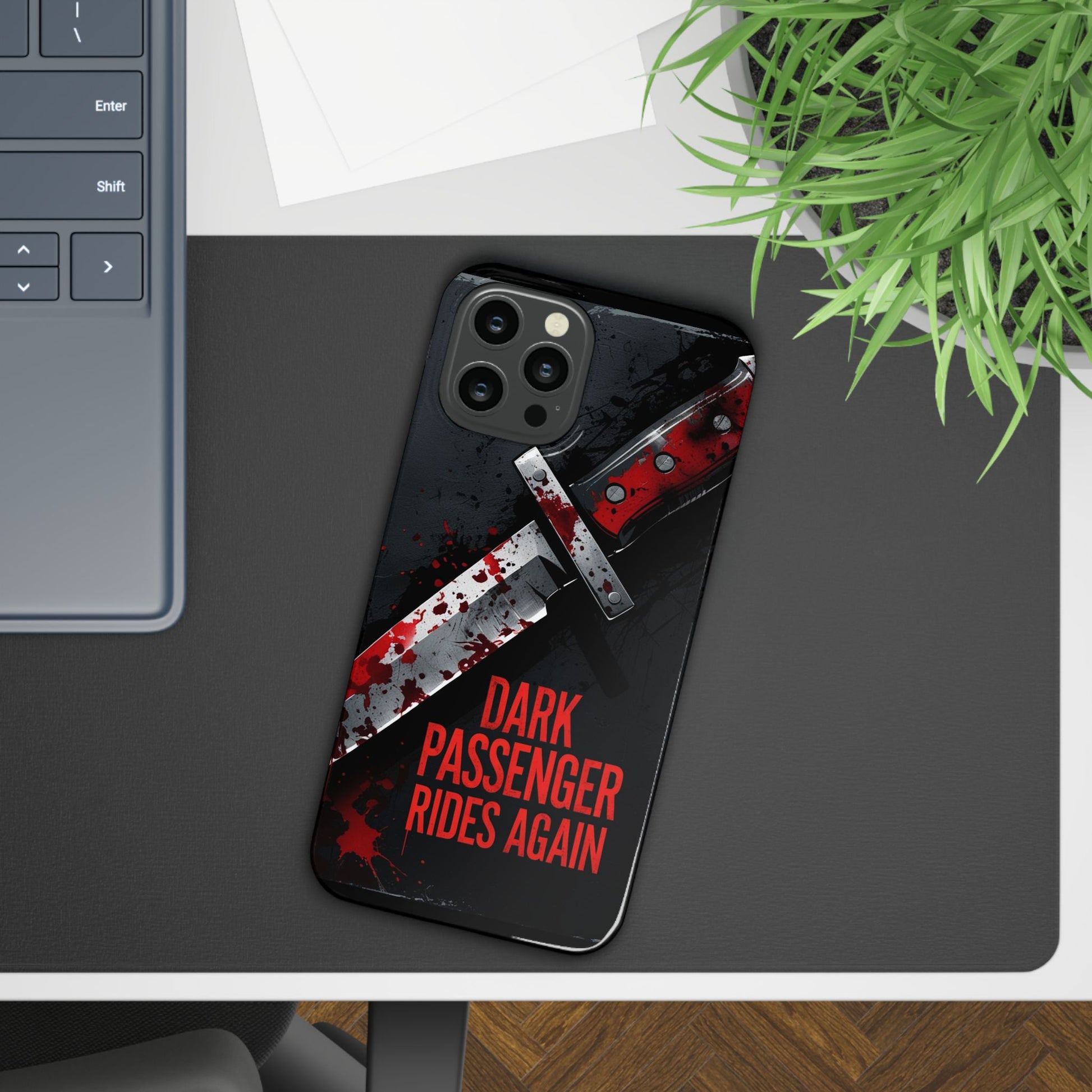 Dark Passenger Rides Again | Killer Instinct Blood Splatter Phone Case
