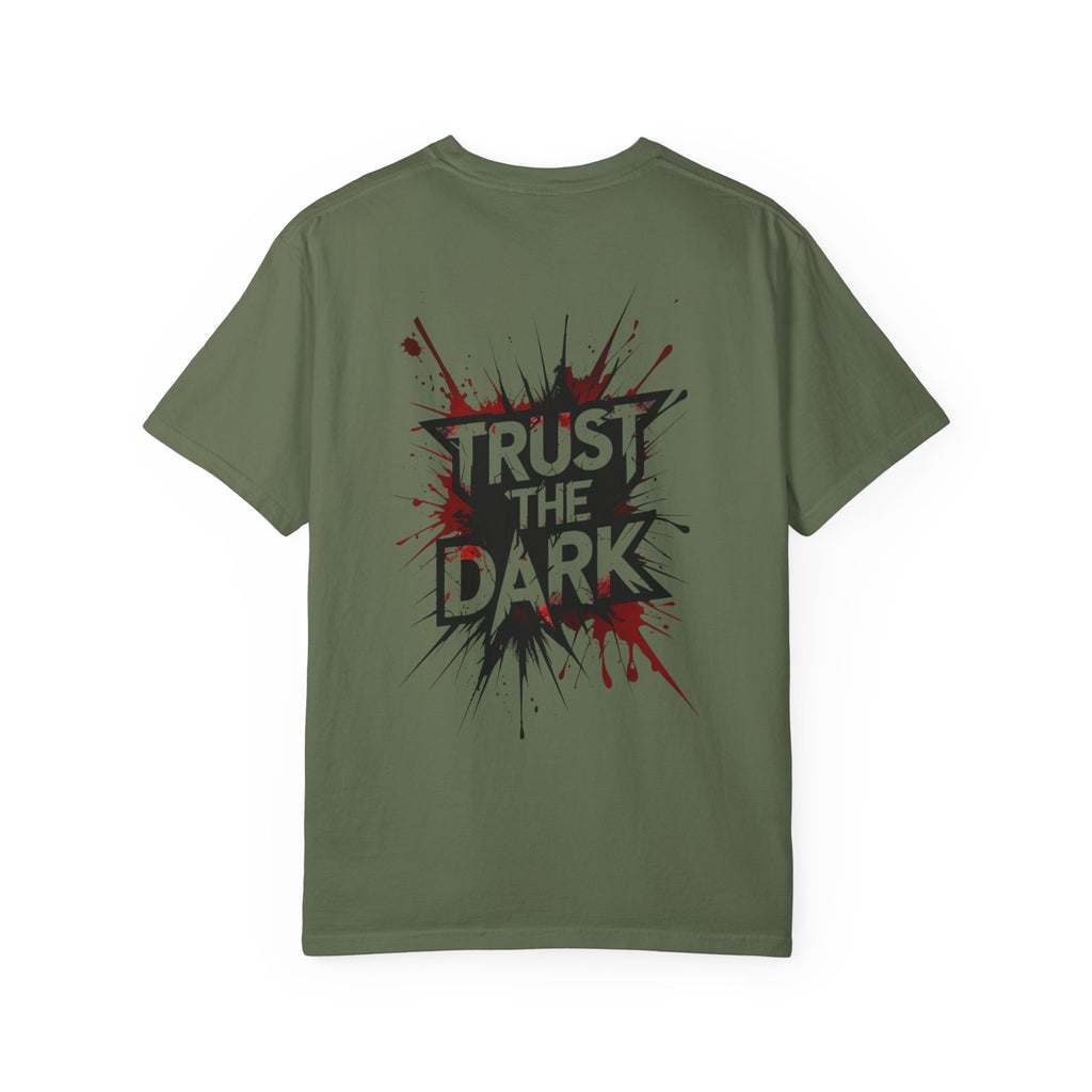 "Trust The Dark Graphic T-Shirt – Blood Splatter, Streetwear, Thriller Inspired