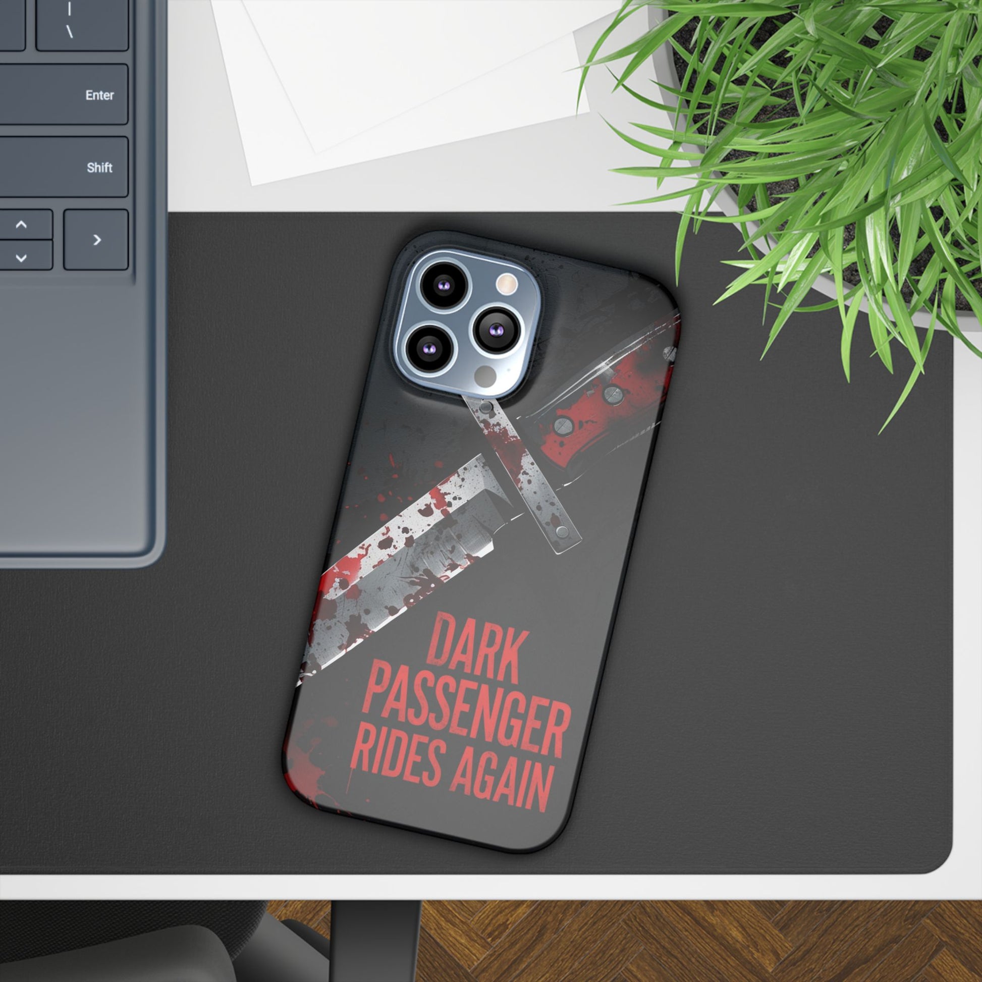 Dark Passenger Rides Again | Killer Instinct Blood Splatter Phone Case