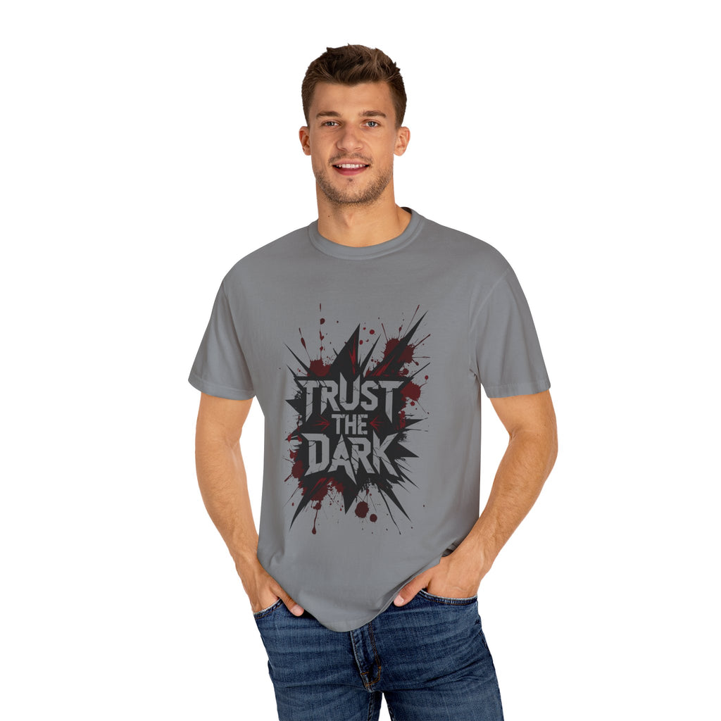 "Trust The Dark Graphic T-Shirt – Blood Splatter, Streetwear, Thriller Inspired