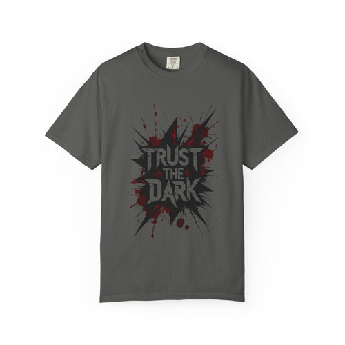 "Trust The Dark Graphic T-Shirt – Blood Splatter, Streetwear, Thriller Inspired