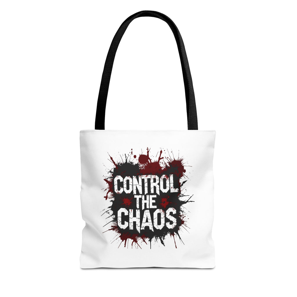 Control The Chaos Tote Bag – Dark Streetwear | Bold Blood Splatter Design"