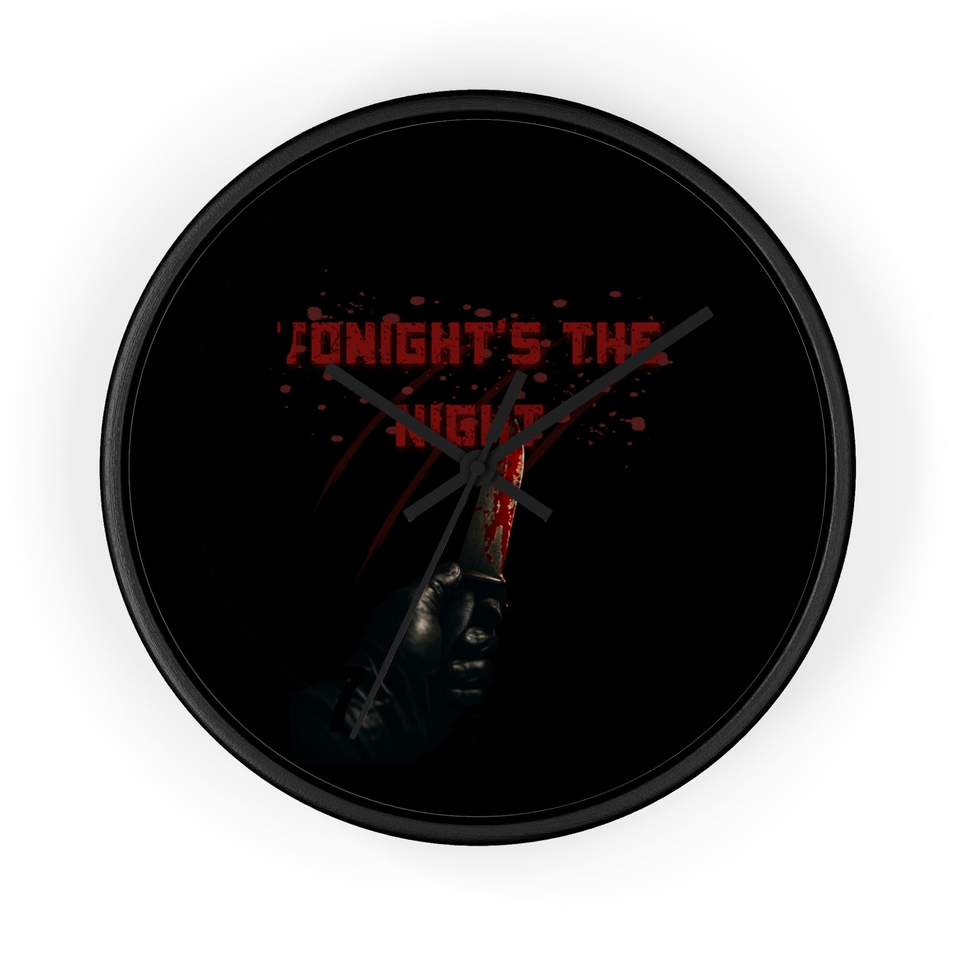 Tonight's The Night | Dark Aesthetic Blood Splatter Wall Clock