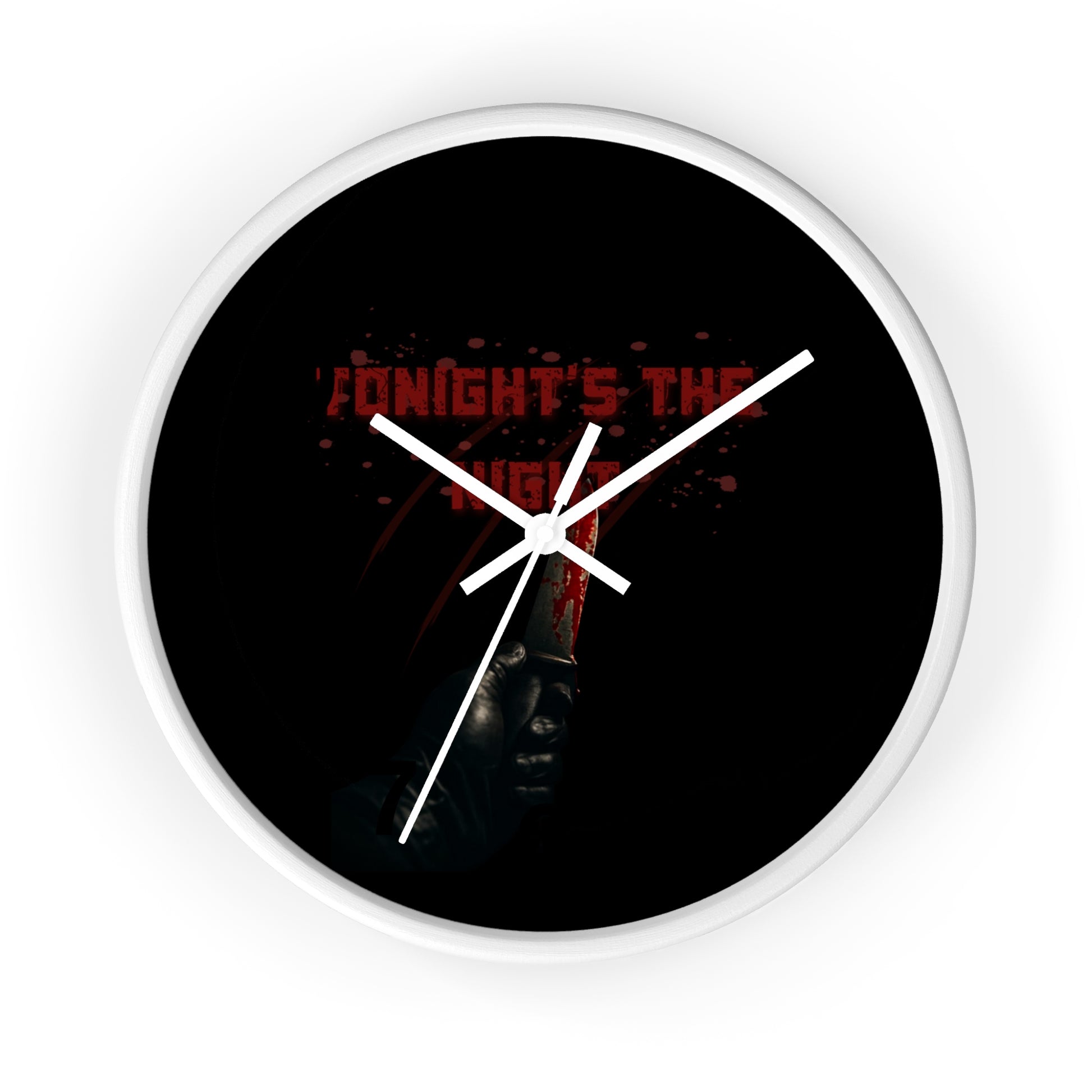 Tonight's The Night | Dark Aesthetic Blood Splatter Wall Clock