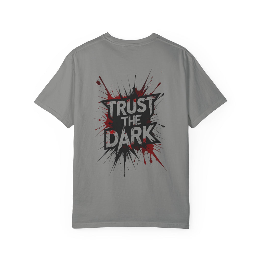 "Trust The Dark Graphic T-Shirt – Blood Splatter, Streetwear, Thriller Inspired