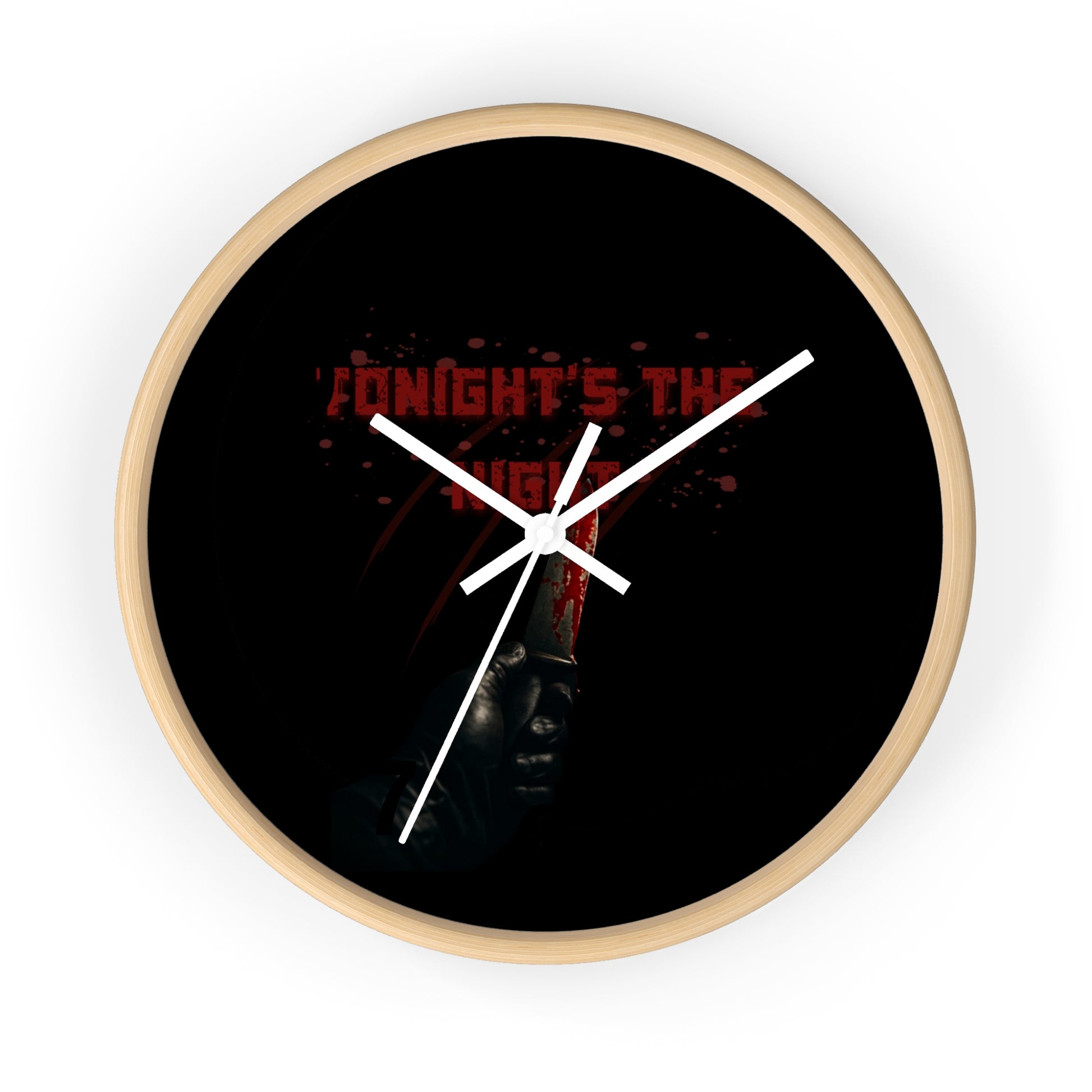 Tonight's The Night | Dark Aesthetic Blood Splatter Wall Clock