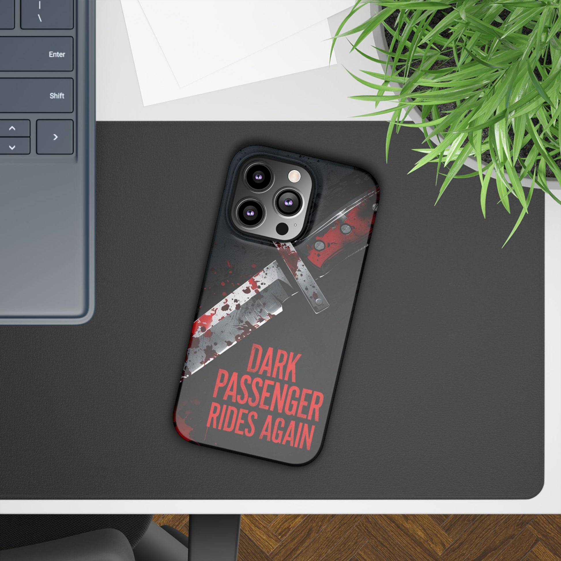 Dark Passenger Rides Again | Killer Instinct Blood Splatter Phone Case
