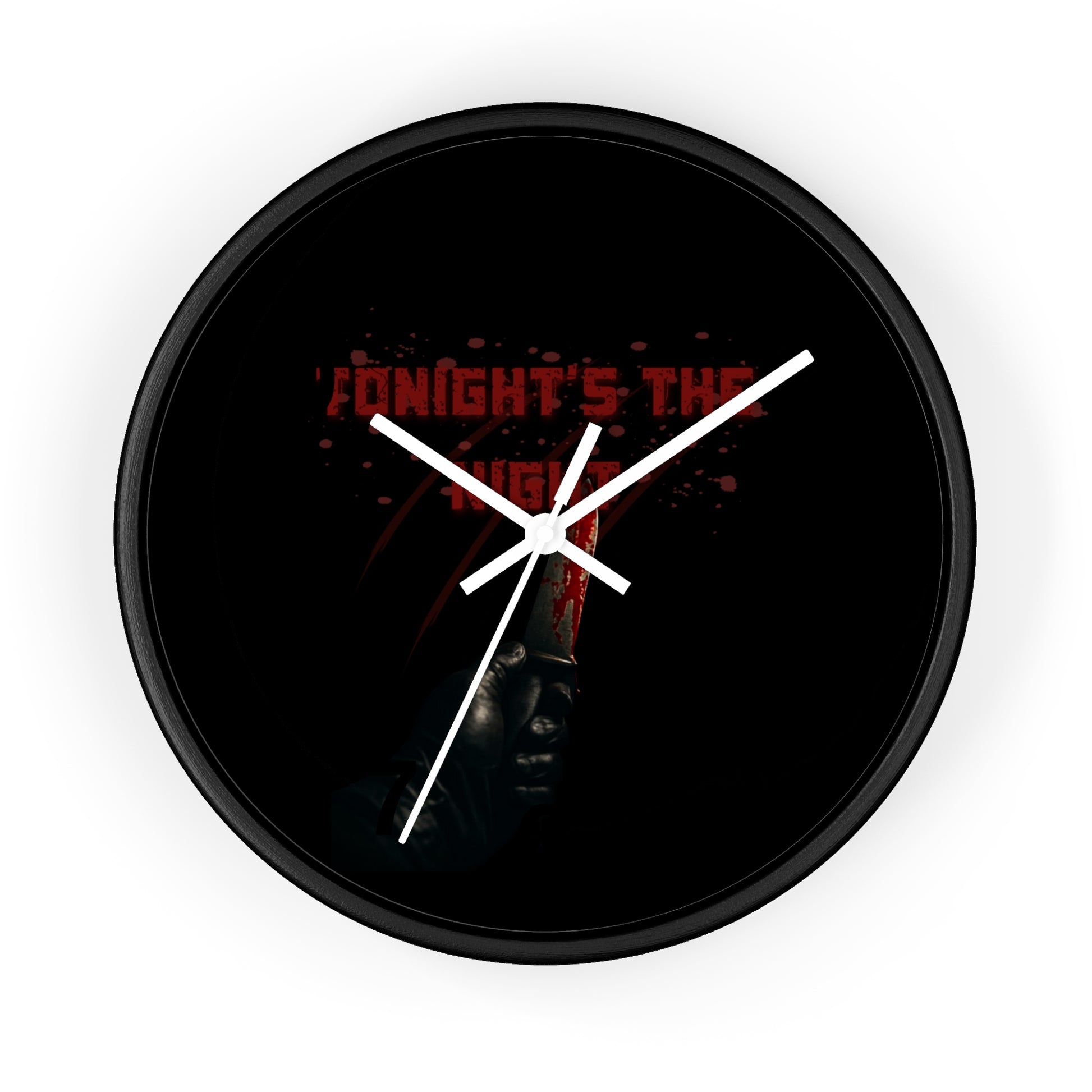 Tonight's The Night | Dark Aesthetic Blood Splatter Wall Clock