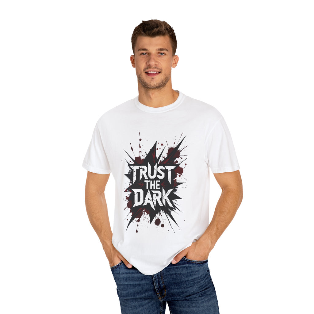 "Trust The Dark Graphic T-Shirt – Blood Splatter, Streetwear, Thriller Inspired