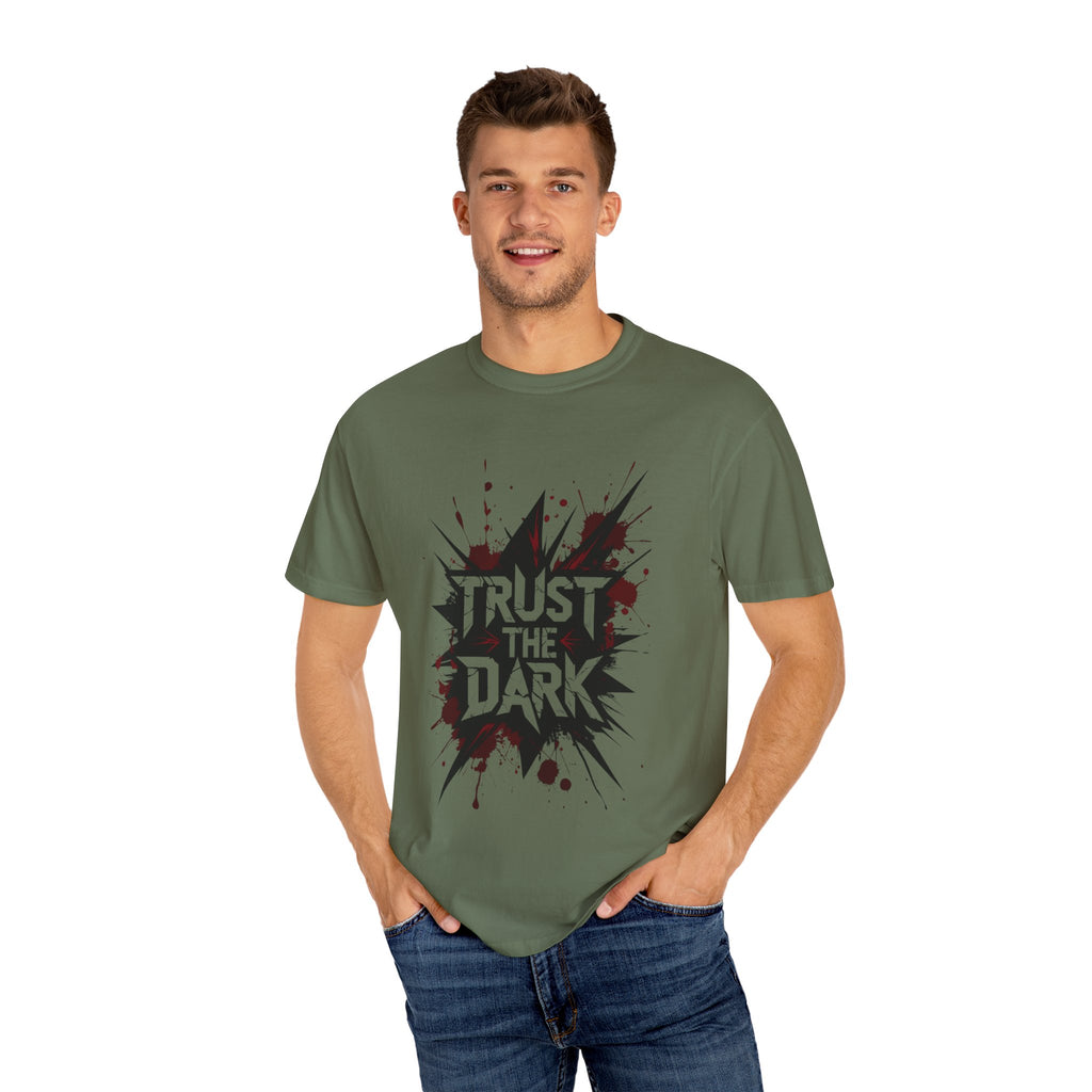 "Trust The Dark Graphic T-Shirt – Blood Splatter, Streetwear, Thriller Inspired